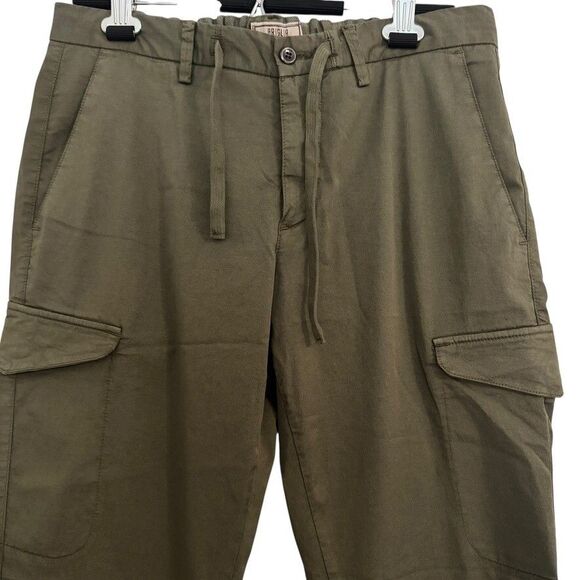 BRIGLIA 1949 Men's Waist 33 (Italy 48) Cargo Pants Elastic Waistband Olive Green - Picture 2 of 6